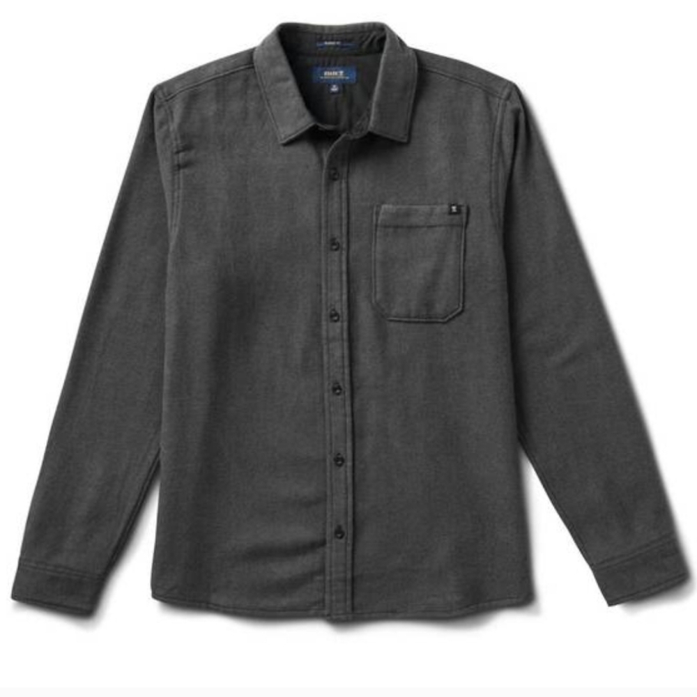 Roark Crossroads Classic Fit Flannel in Charcoal